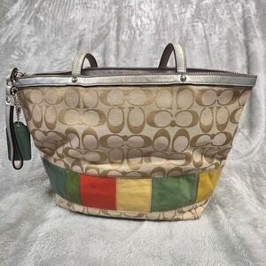 Coach Vintage Signature‎ Stripe Limited Edition Multicolor Tote A0767-10859
